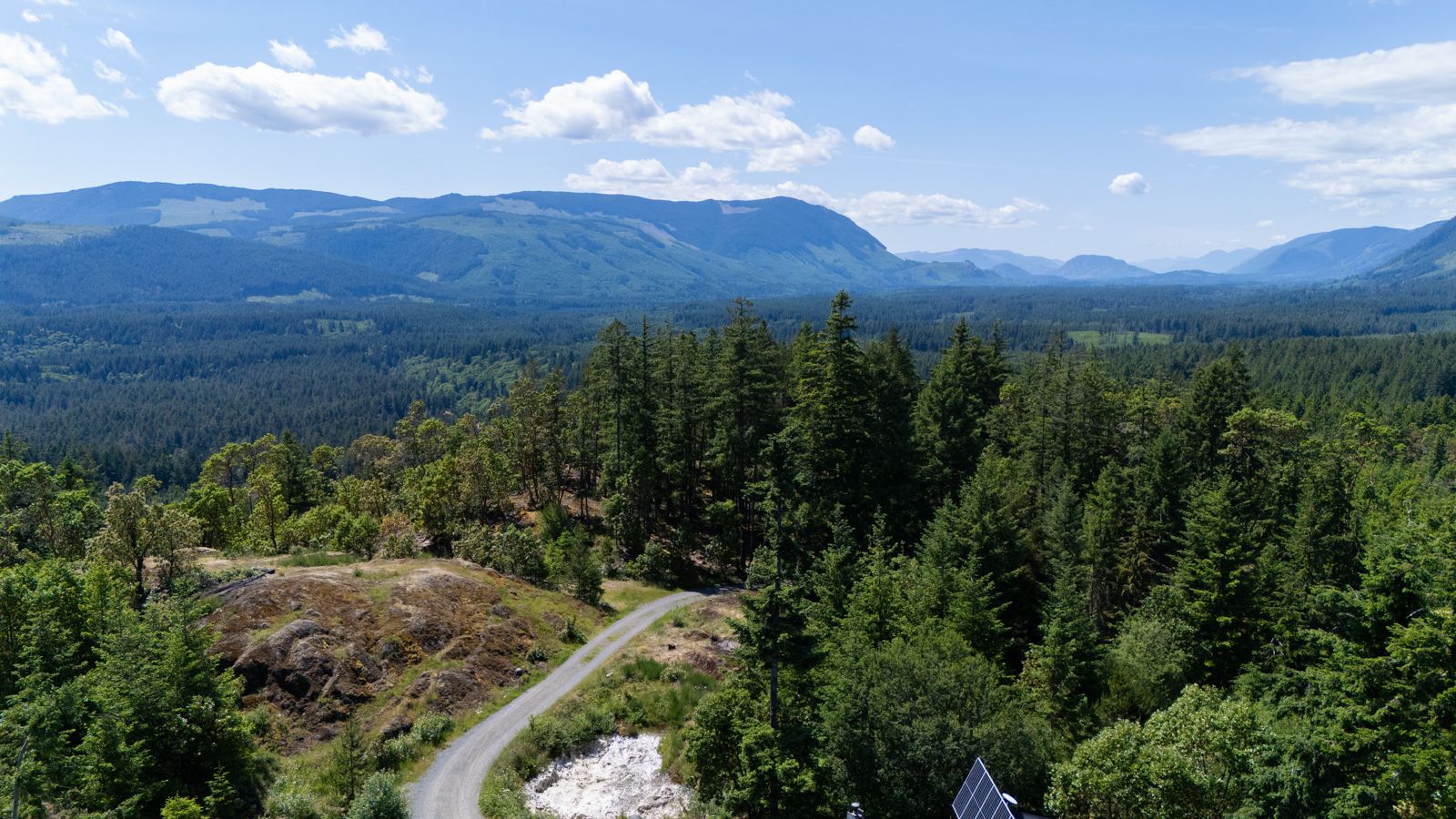Aerial exposure image with mountain and valley backdrop